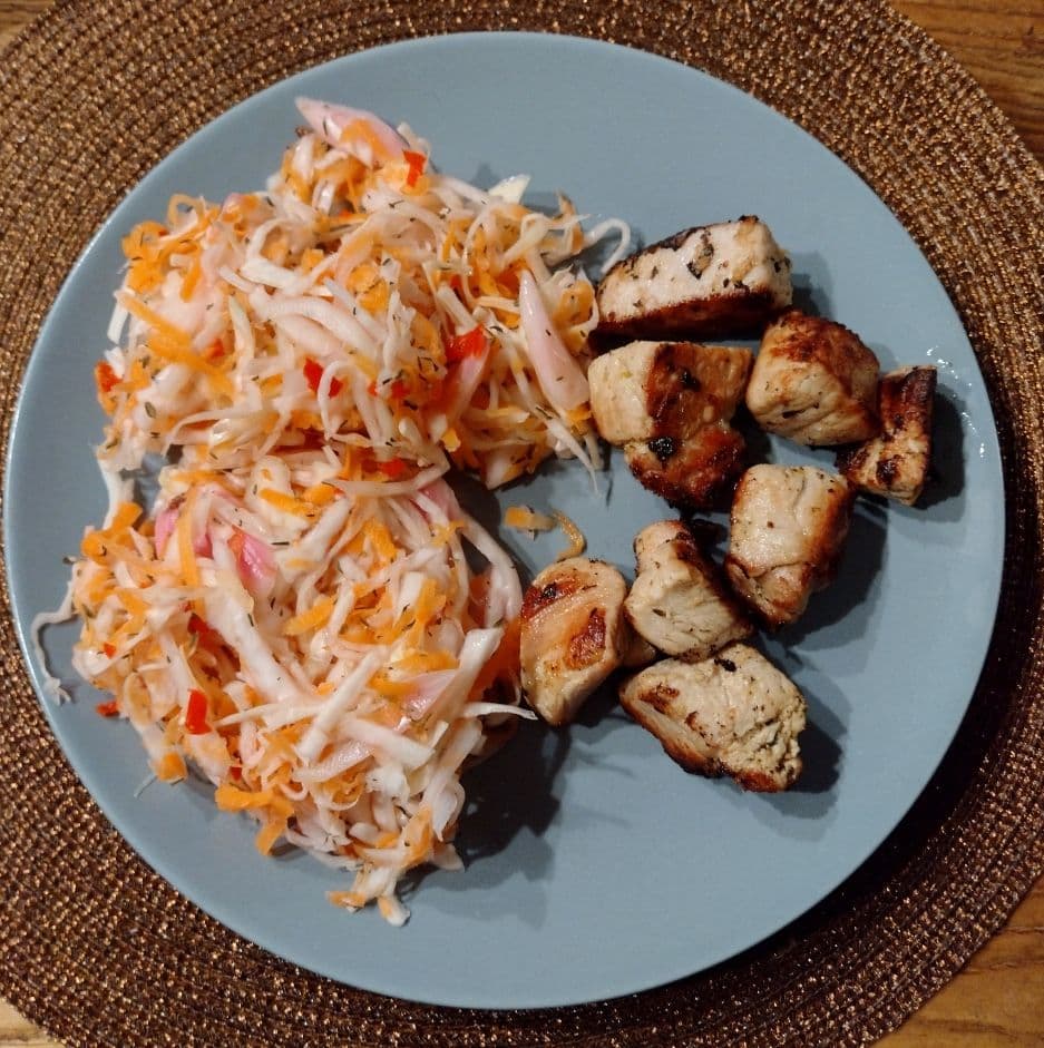 Haitis nationalrätt Griot och Pikliz.